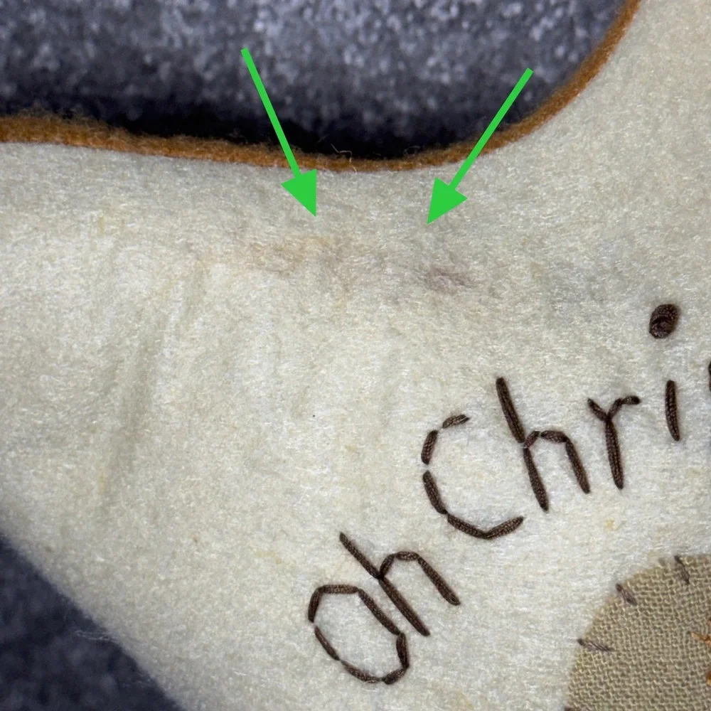 Star Pillow Cream Mustard Angel Christmas Primitive Folk Art‎